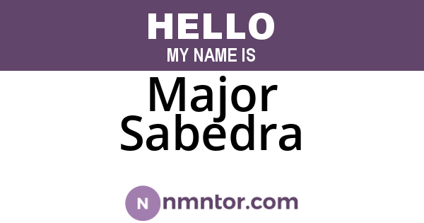 Major Sabedra