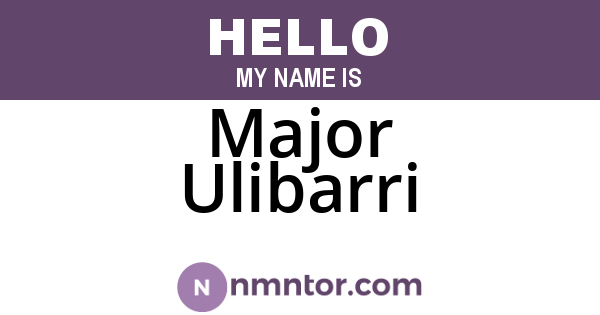Major Ulibarri