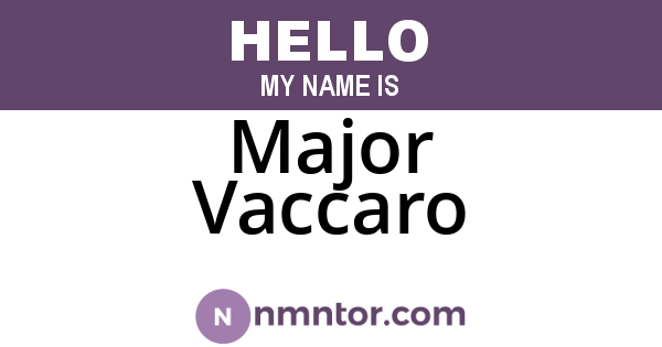 Major Vaccaro