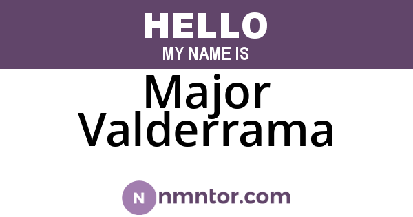 Major Valderrama