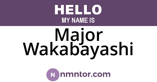 Major Wakabayashi