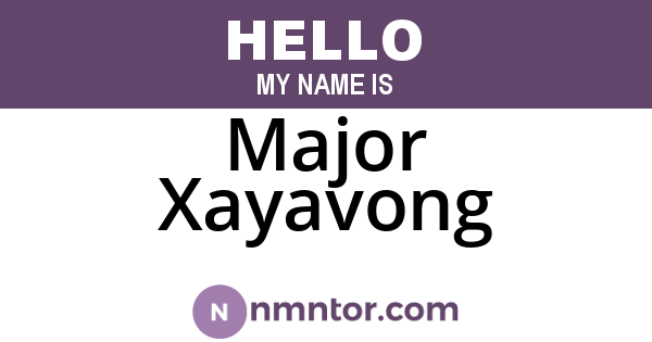 Major Xayavong