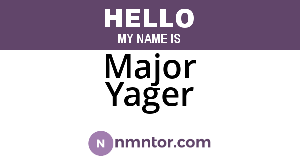 Major Yager