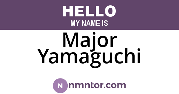 Major Yamaguchi