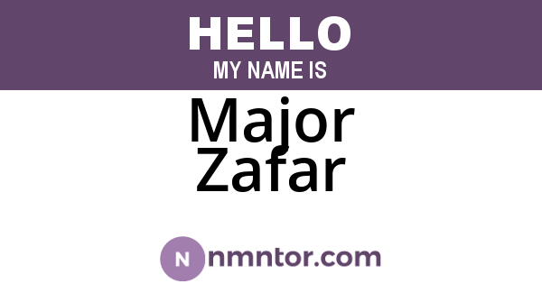 Major Zafar