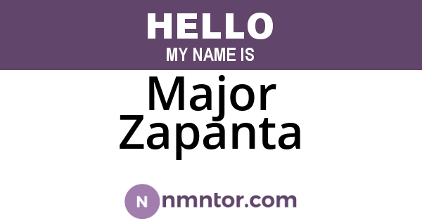 Major Zapanta