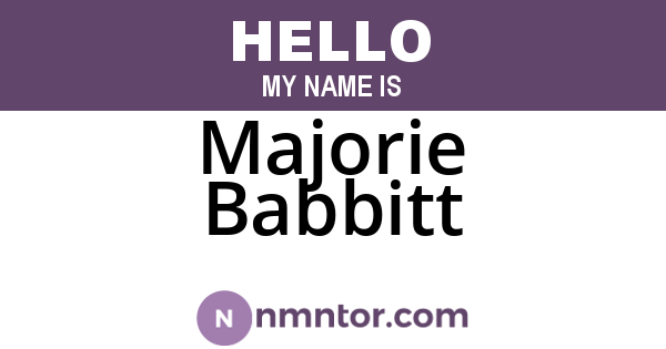 Majorie Babbitt