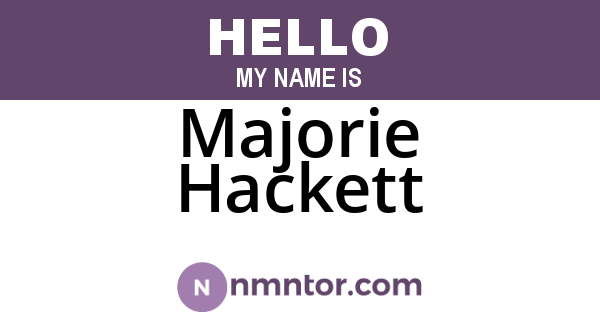 Majorie Hackett