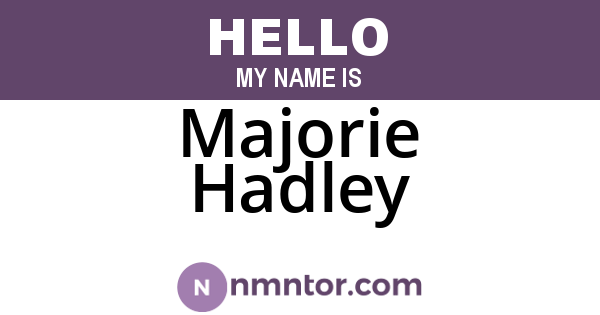 Majorie Hadley