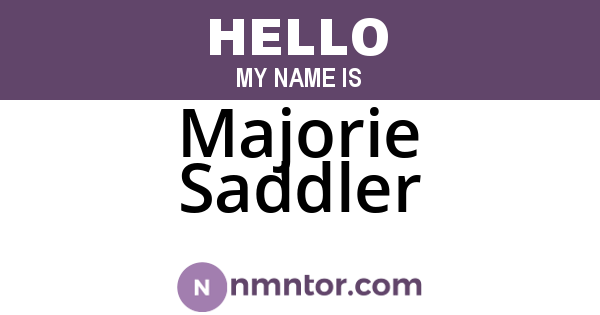 Majorie Saddler