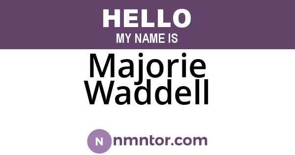 Majorie Waddell