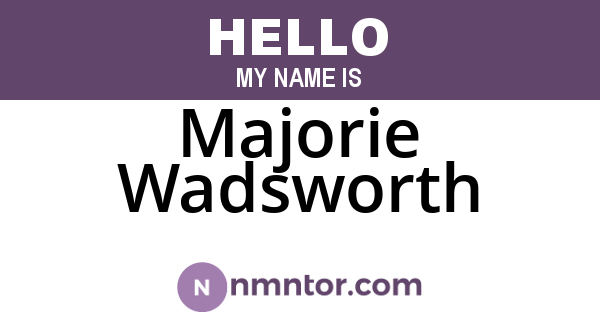 Majorie Wadsworth