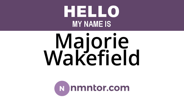 Majorie Wakefield