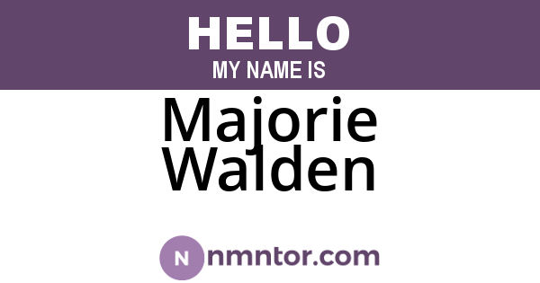 Majorie Walden