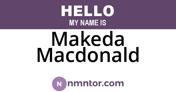 Makeda Macdonald