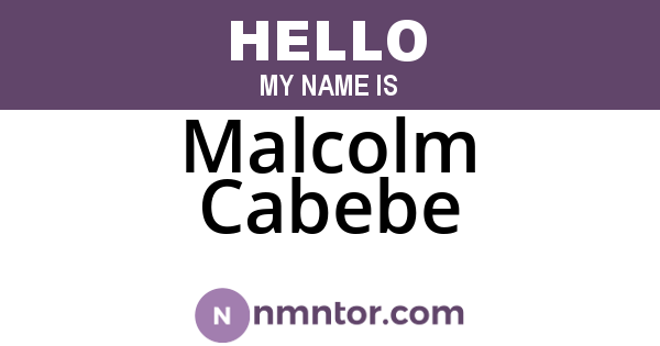 Malcolm Cabebe