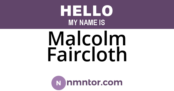 Malcolm Faircloth