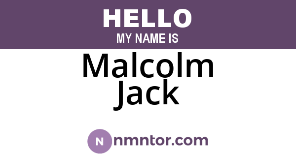 Malcolm Jack