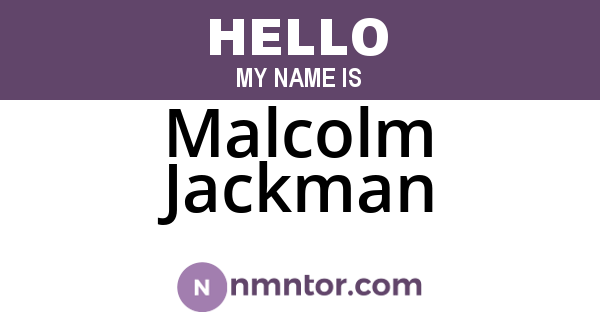 Malcolm Jackman