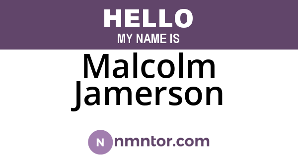 Malcolm Jamerson