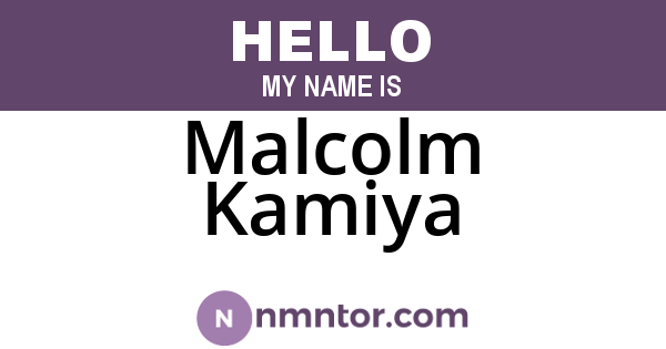 Malcolm Kamiya