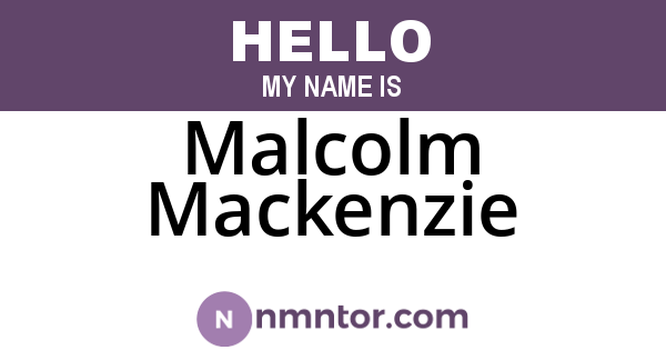 Malcolm Mackenzie