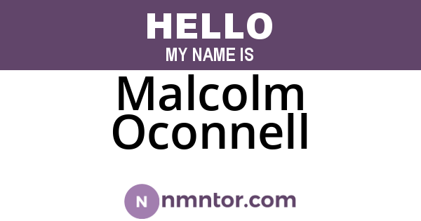 Malcolm Oconnell