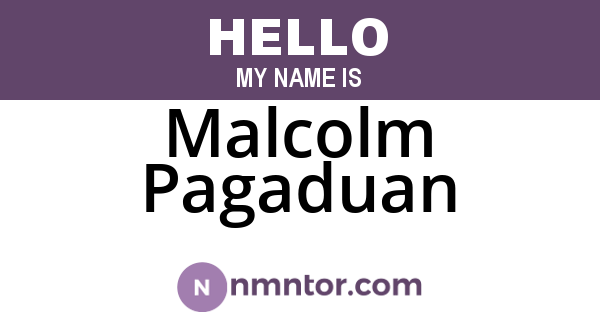 Malcolm Pagaduan