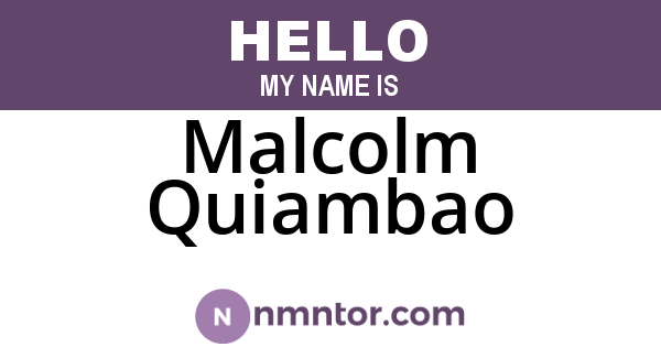 Malcolm Quiambao