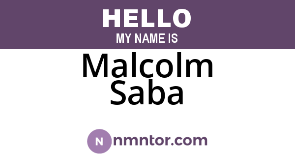 Malcolm Saba
