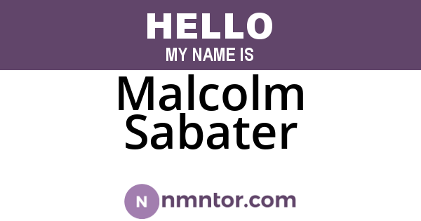 Malcolm Sabater