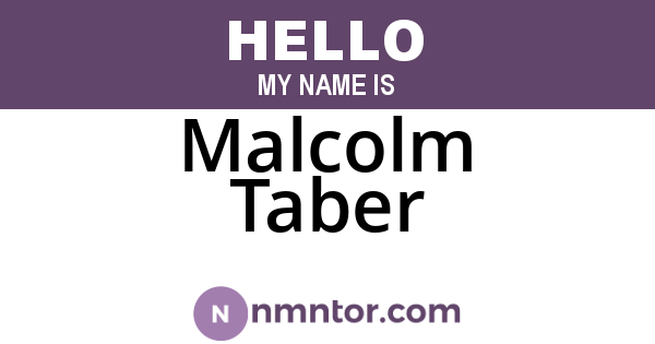 Malcolm Taber