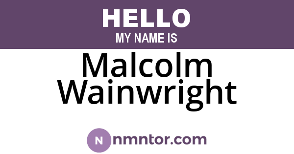 Malcolm Wainwright