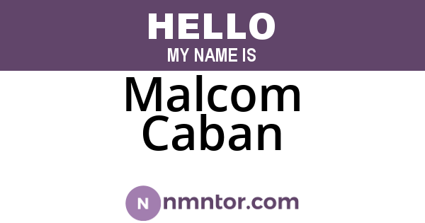 Malcom Caban