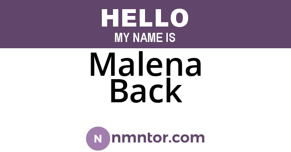Malena Back