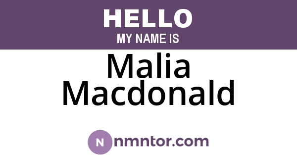 Malia Macdonald