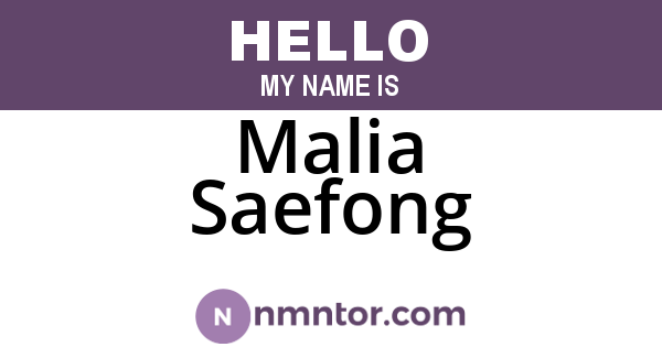 Malia Saefong