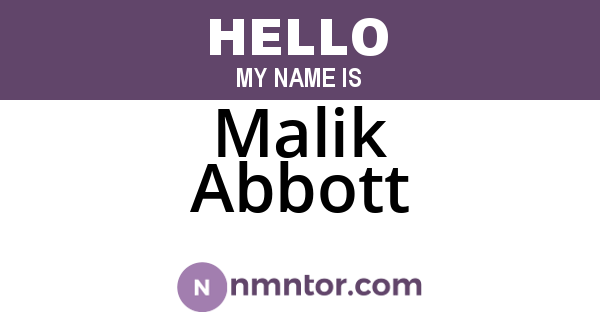 Malik Abbott