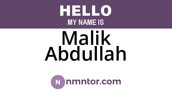 Malik Abdullah