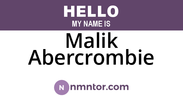 Malik Abercrombie