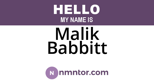 Malik Babbitt