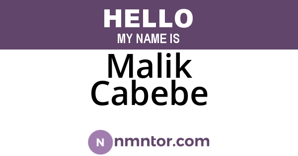 Malik Cabebe