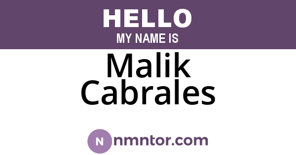Malik Cabrales