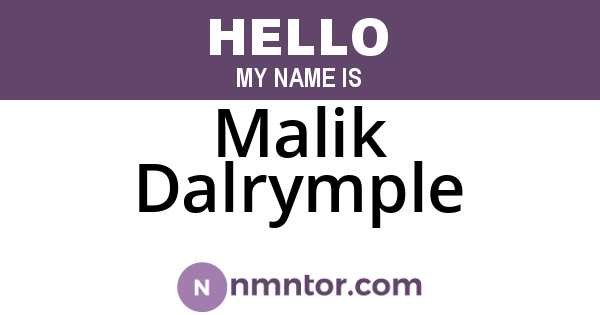 Malik Dalrymple