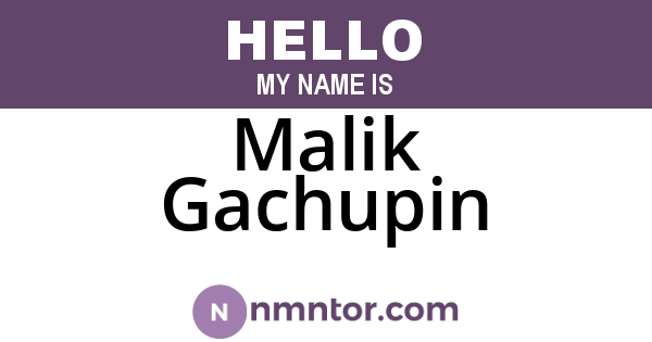 Malik Gachupin