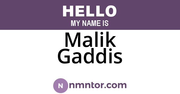 Malik Gaddis