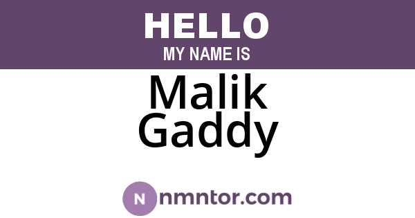 Malik Gaddy