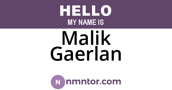 Malik Gaerlan