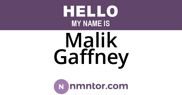 Malik Gaffney