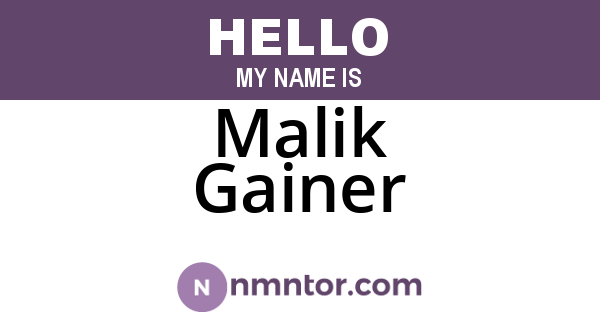 Malik Gainer
